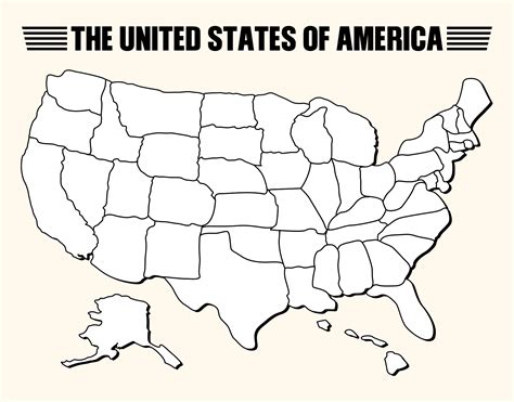 Map of 50 States Blank
